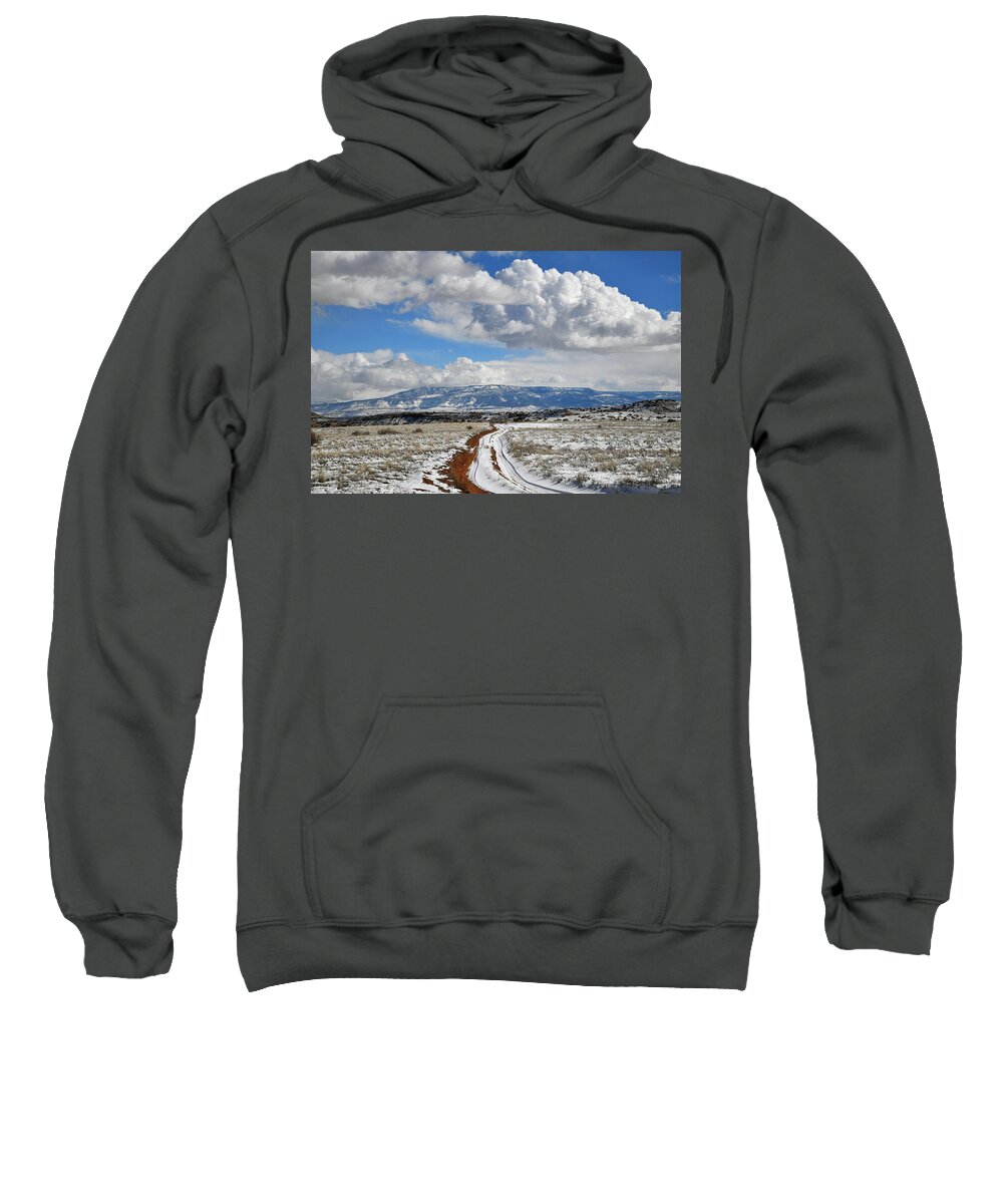 Ruby Mountain Sweatshirt featuring the photograph Beautiful Clouds over Grand Mesa in Grand Junction Colorado by Ray Mathis