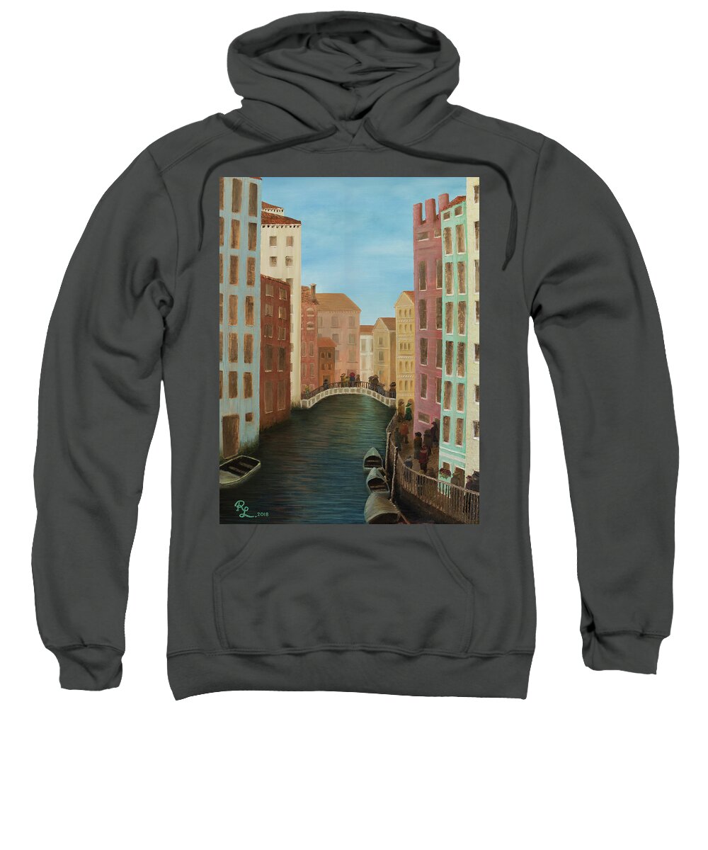 Venice Sweatshirt featuring the painting Beyond The Grand Canal by Renee Logan