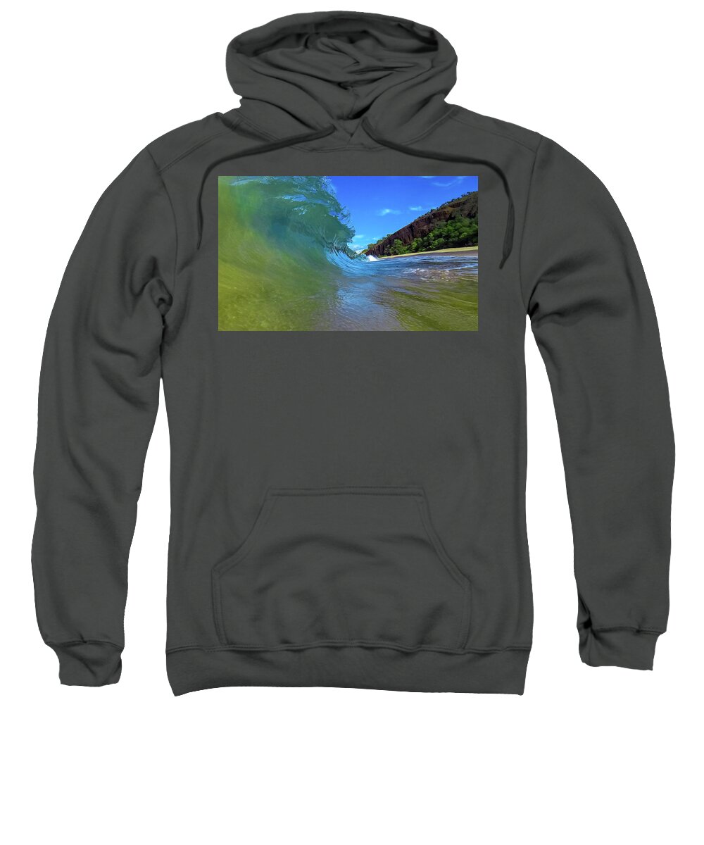 Maui Sweatshirt featuring the photograph Big Beach Swell by Chris Spencer