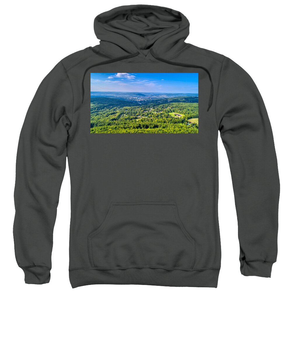 Finger Lakes Sweatshirt featuring the photograph Binghamton Aerial View by Anthony Giammarino
