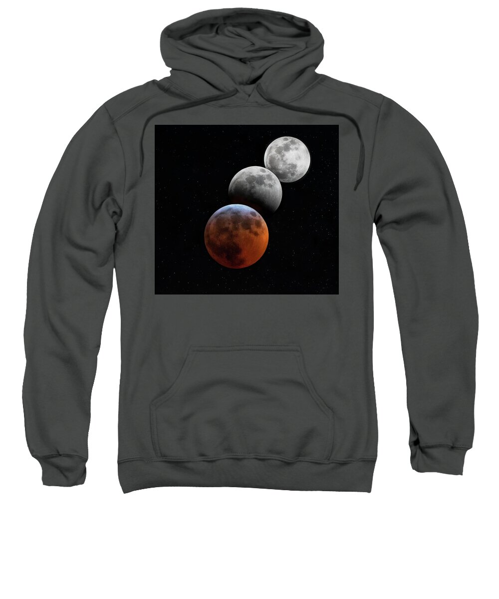 Lunar Eclipse Sweatshirt featuring the photograph Blood Moon Lunar Eclipse by Art Cole