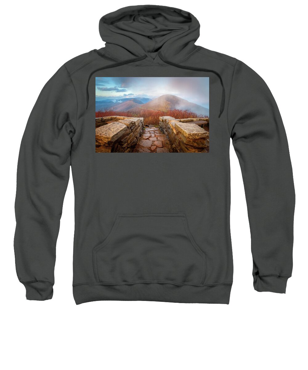Outdoors Sweatshirt featuring the photograph Blue Ridge Parkway Asheville NC Craggy Pinnacle Stonework by Robert Stephens