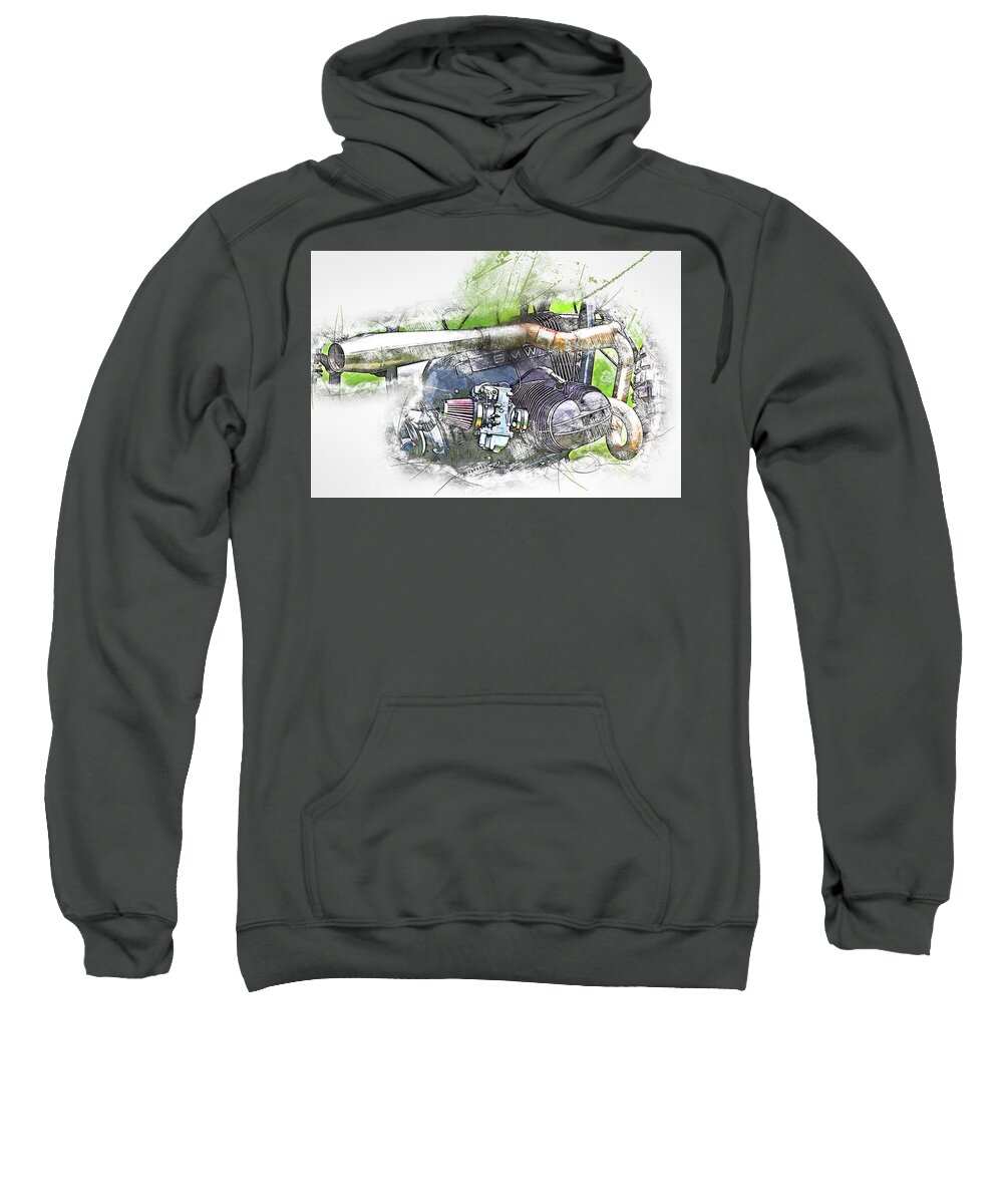Motorcycle Sweatshirt featuring the digital art BMW Cycle by Rob Smith's
