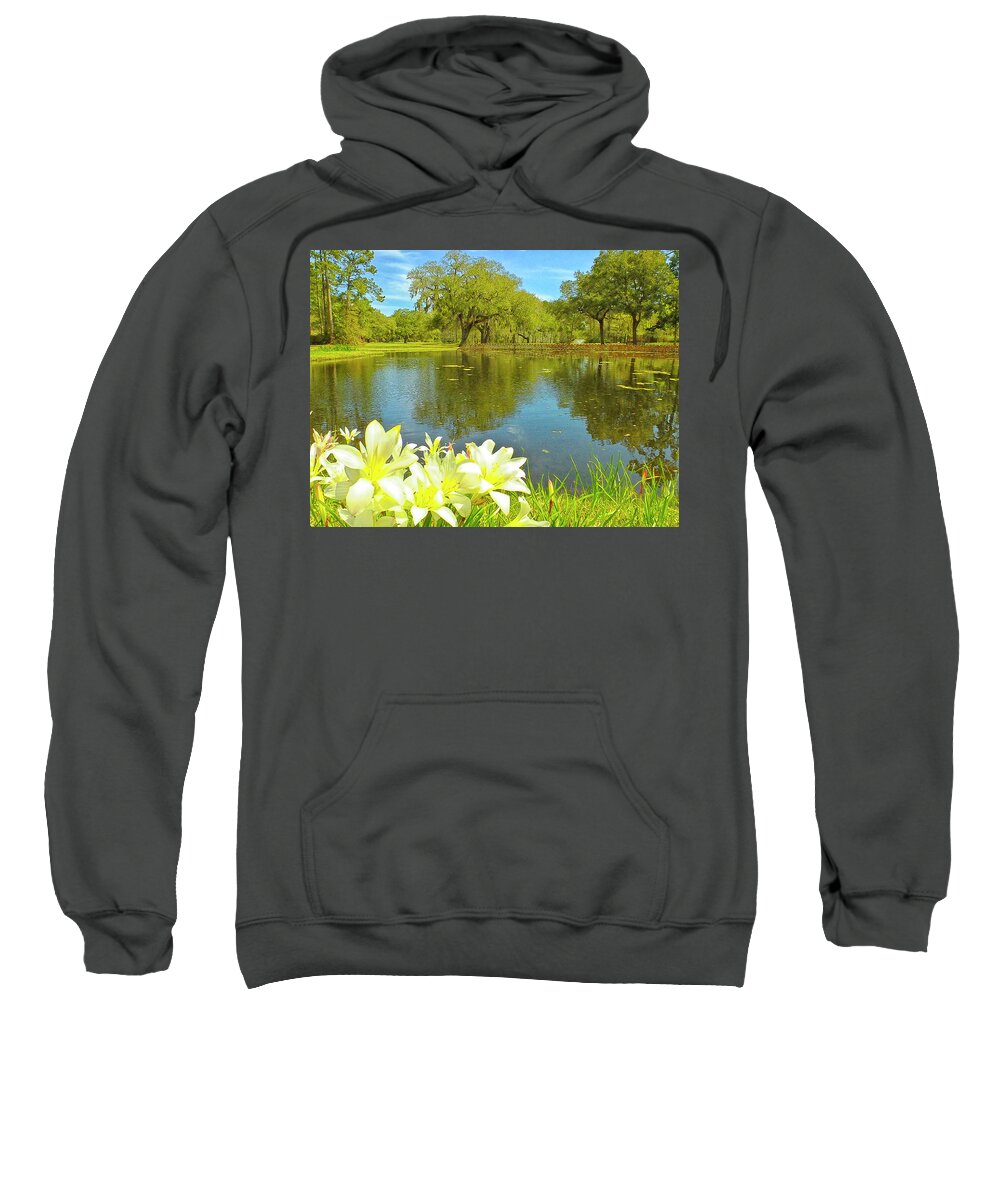 Pond Sweatshirt featuring the photograph Botanical Gardens Pond by Bill Barber