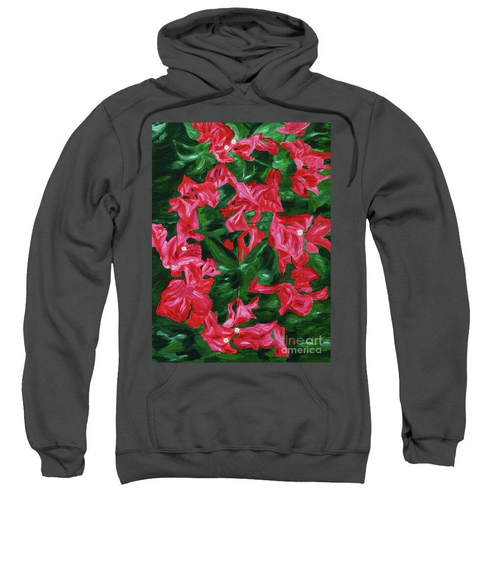 Bougainvilleas Sweatshirt featuring the painting Bougainvilleas by Aicy Karbstein