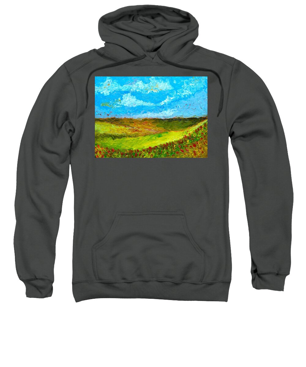 Nature Sweatshirt featuring the painting Burnt Sienna by Chiara Magni