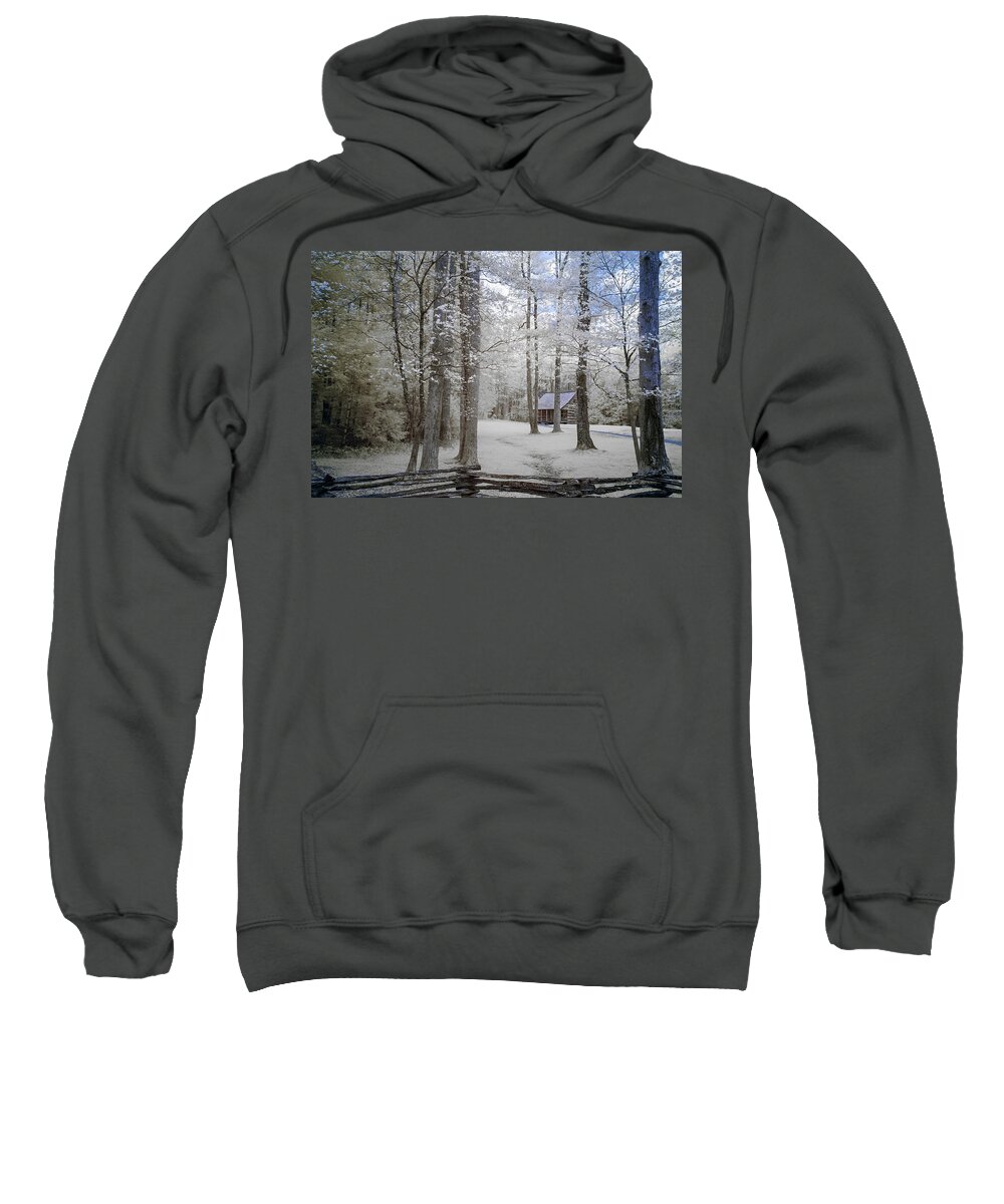 Smoky Mountain National Park Sweatshirt featuring the photograph Cabin in the Smoky's II by Jon Glaser