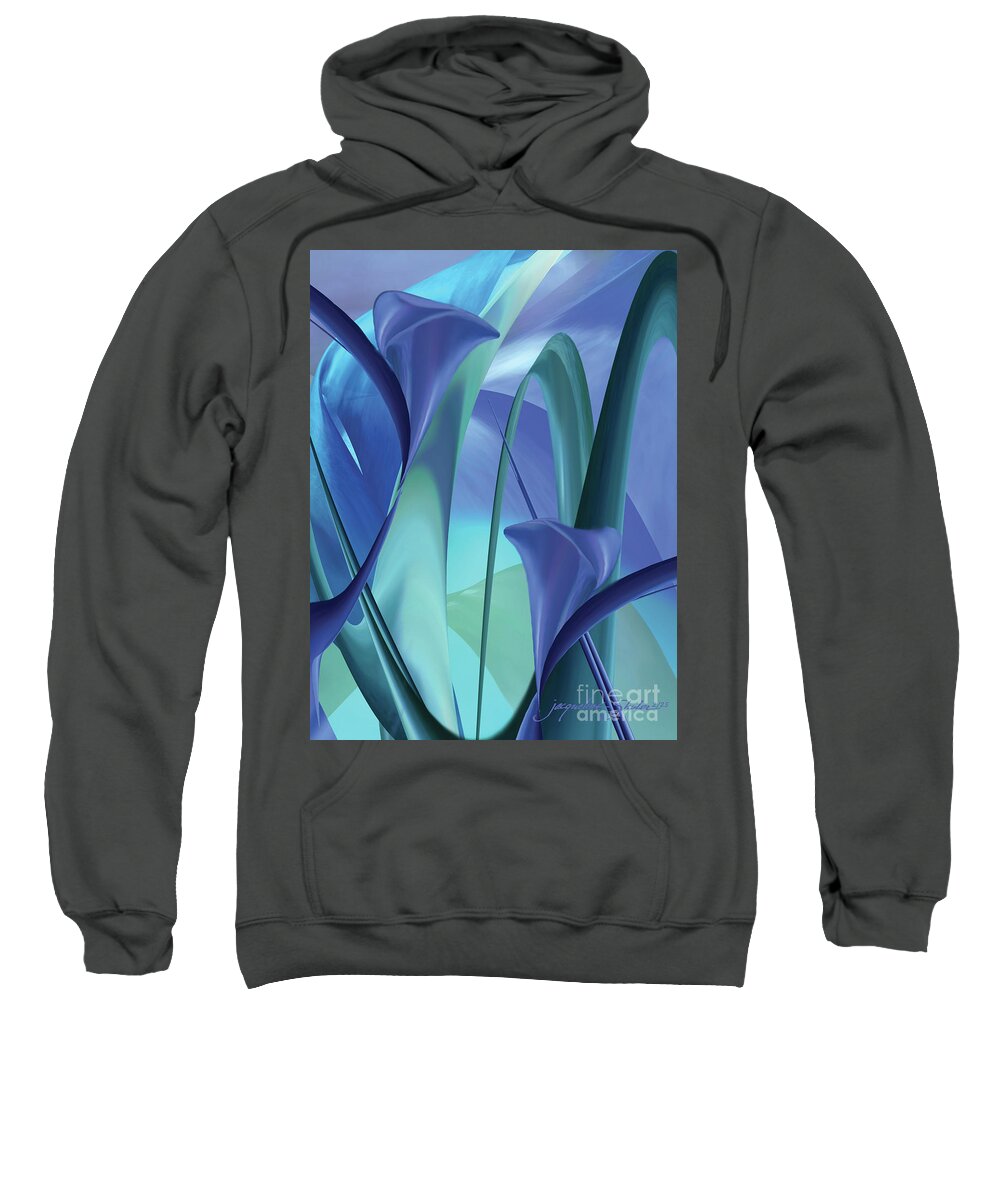 Flowers Sweatshirt featuring the digital art Calla Lilies by Jacqueline Shuler