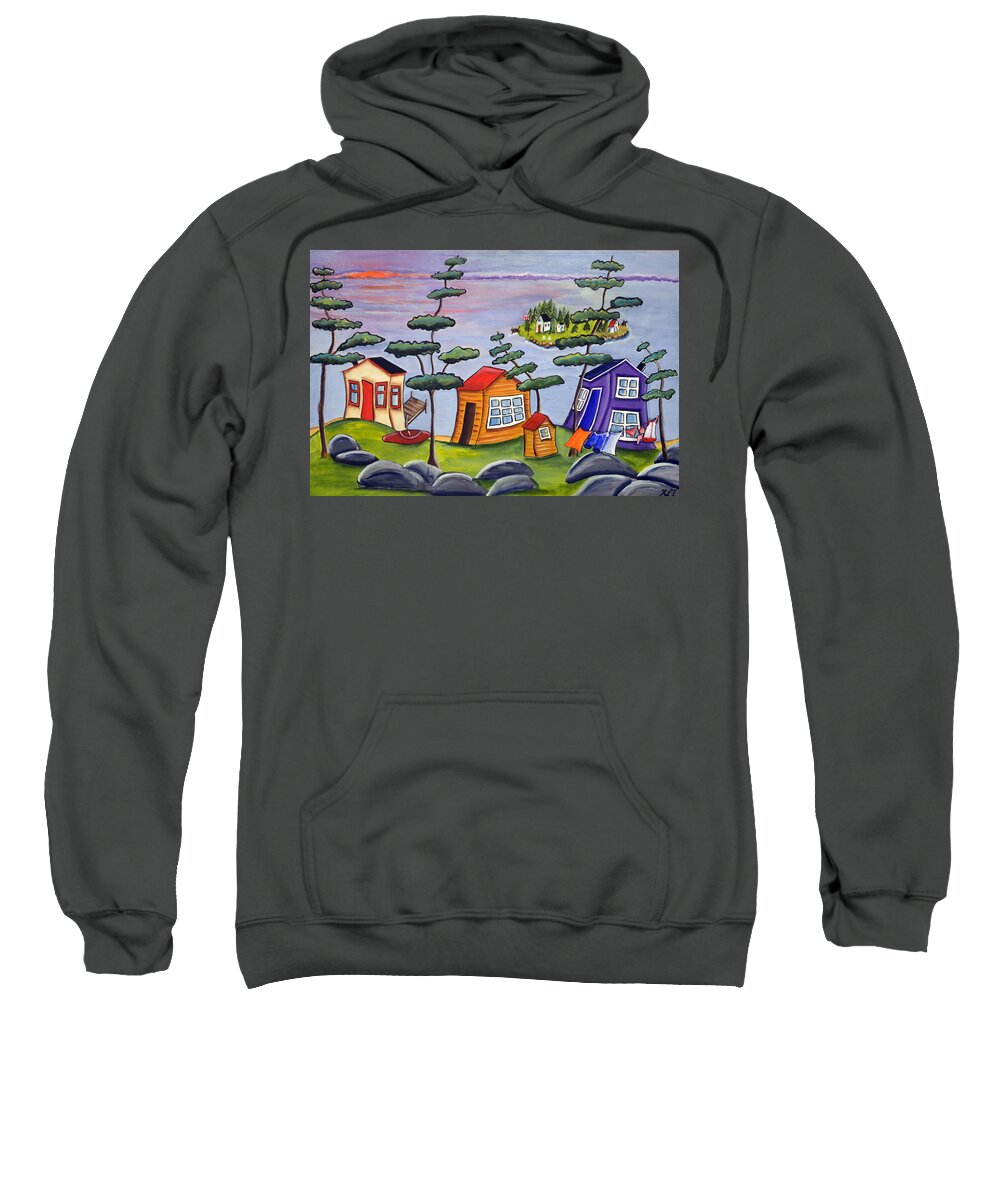 Large Sweatshirt featuring the painting Canadian Sunset by Heather Lovat-Fraser