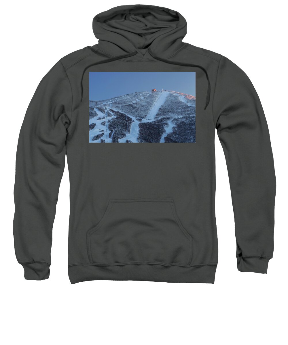 Cannon Sweatshirt featuring the photograph Cannon Mountain Sunset Frost by White Mountain Images
