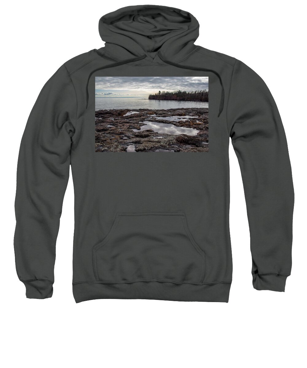 Reflection Sweatshirt featuring the photograph Cloud Reflections by Laura Smith