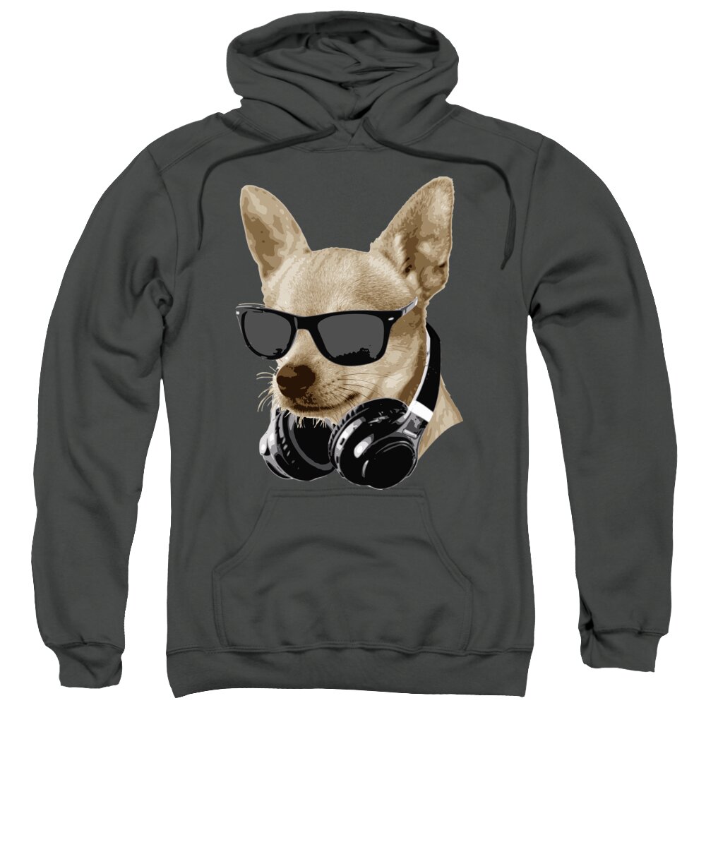 Dog Sweatshirt featuring the digital art Coll Chihuahua by Megan Miller