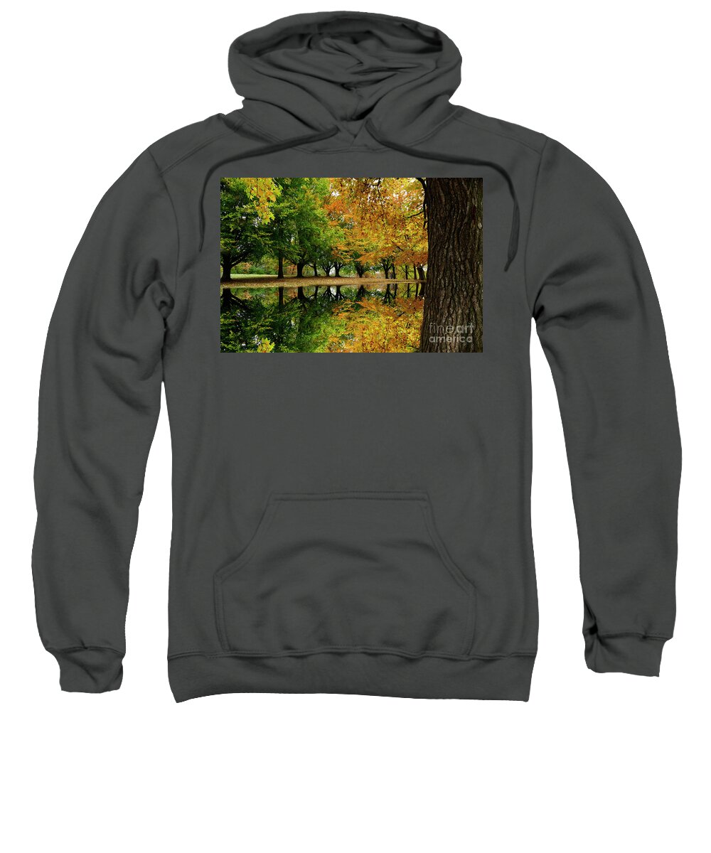 Autumn Sweatshirt featuring the photograph Colors of Autumn Reflections by Sandra J's