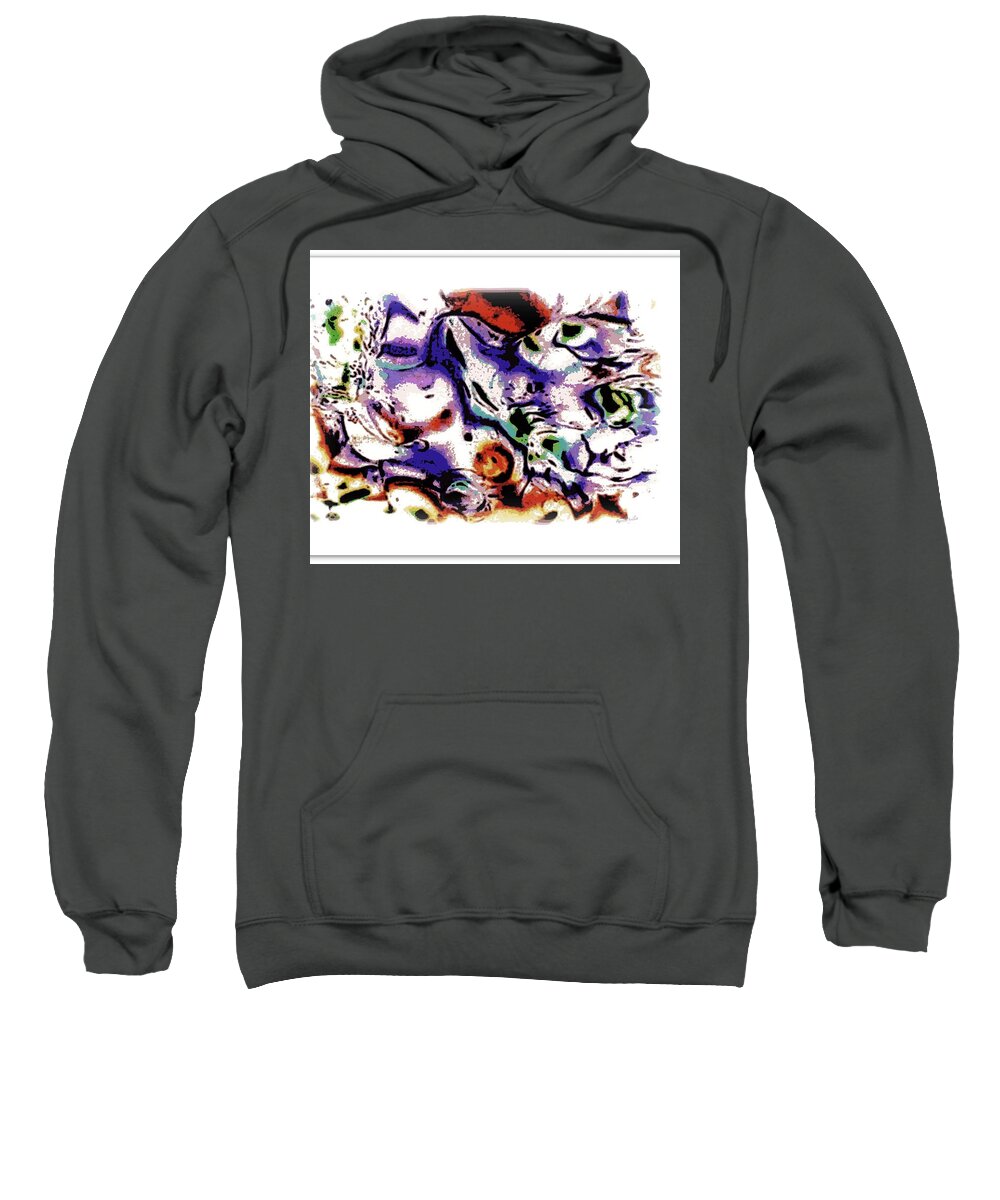 Abstract Sweatshirt featuring the mixed media Comapny's Coming by YoMamaBird Rhonda