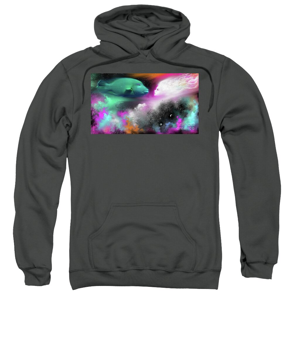  Sweatshirt featuring the painting Confrontation by Artificium -