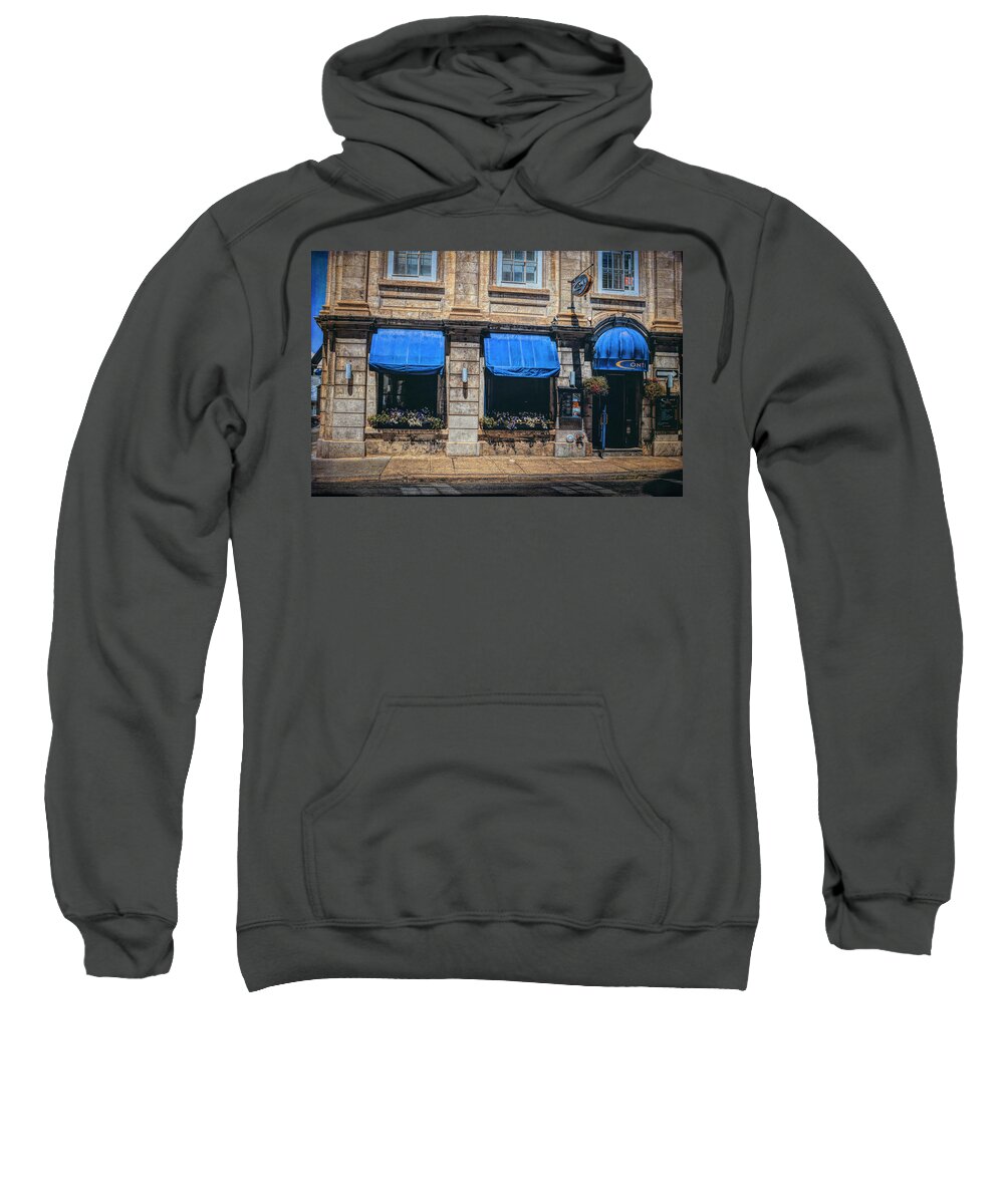 Caffe Sweatshirt featuring the photograph Conti Caffe - Old Quebec by Maria Angelica Maira