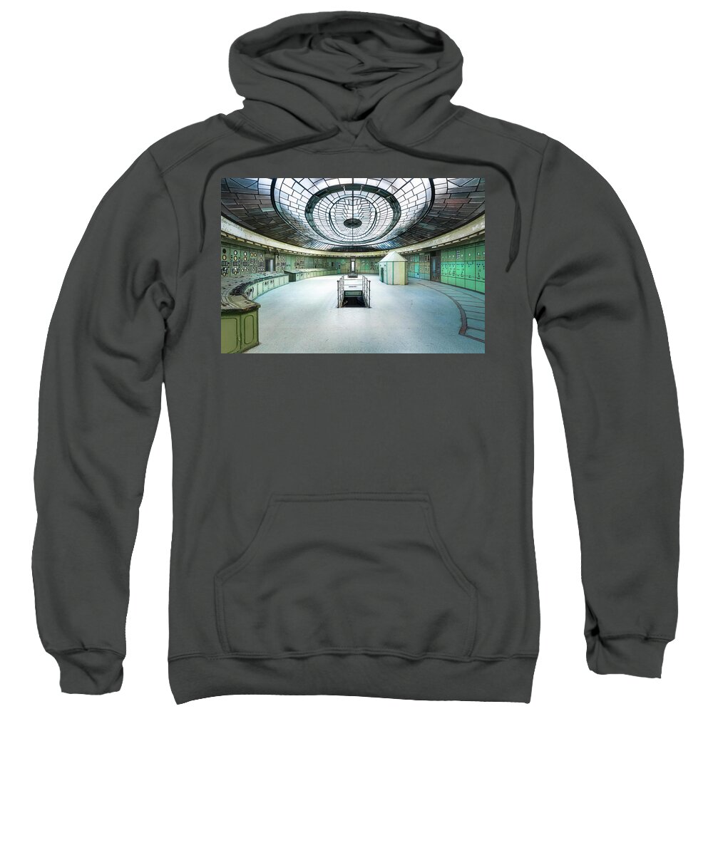 Control Sweatshirt featuring the photograph Control Room in Decay by Roman Robroek