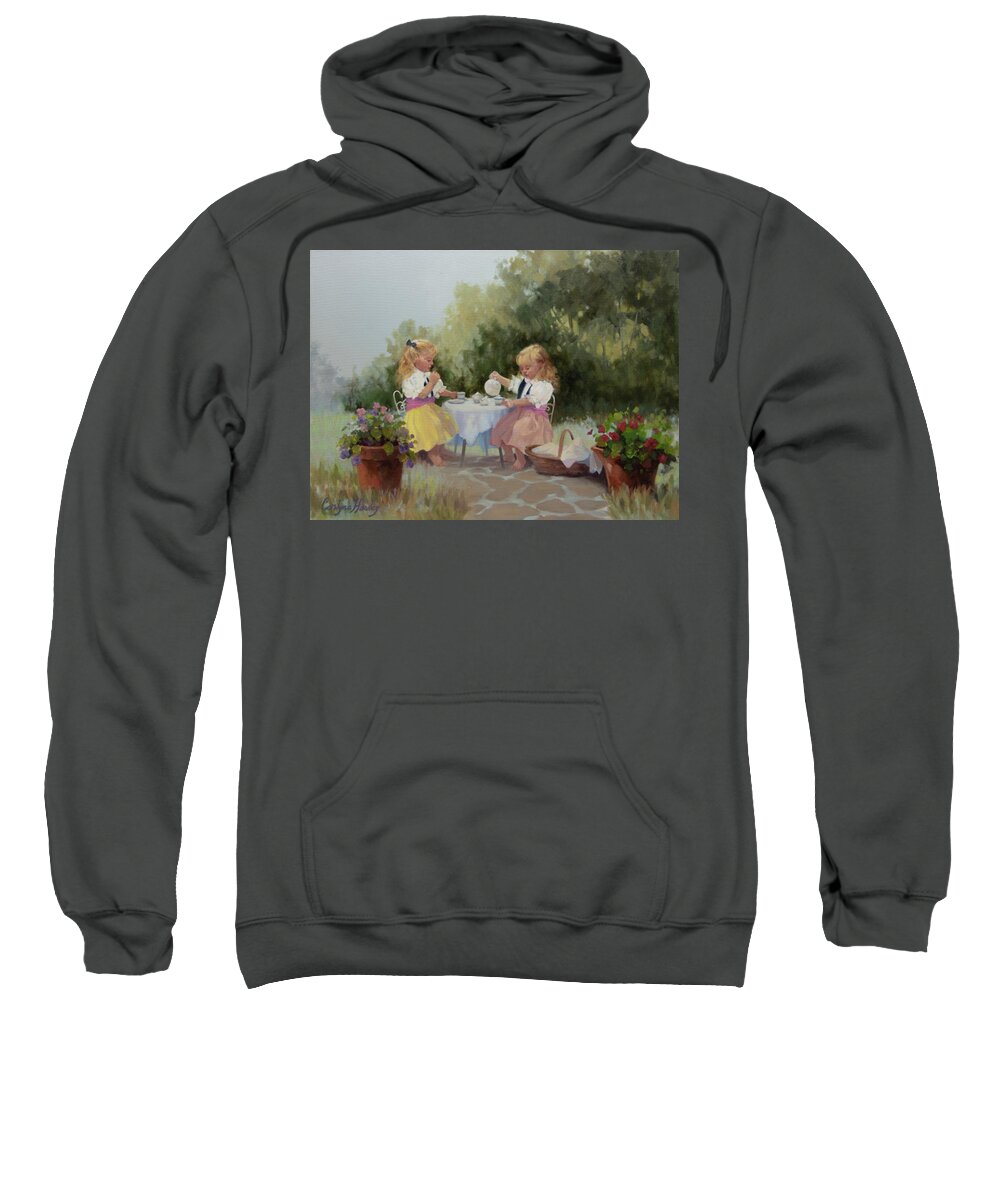 Figurative Art Sweatshirt featuring the painting Country Tea by Carolyne Hawley