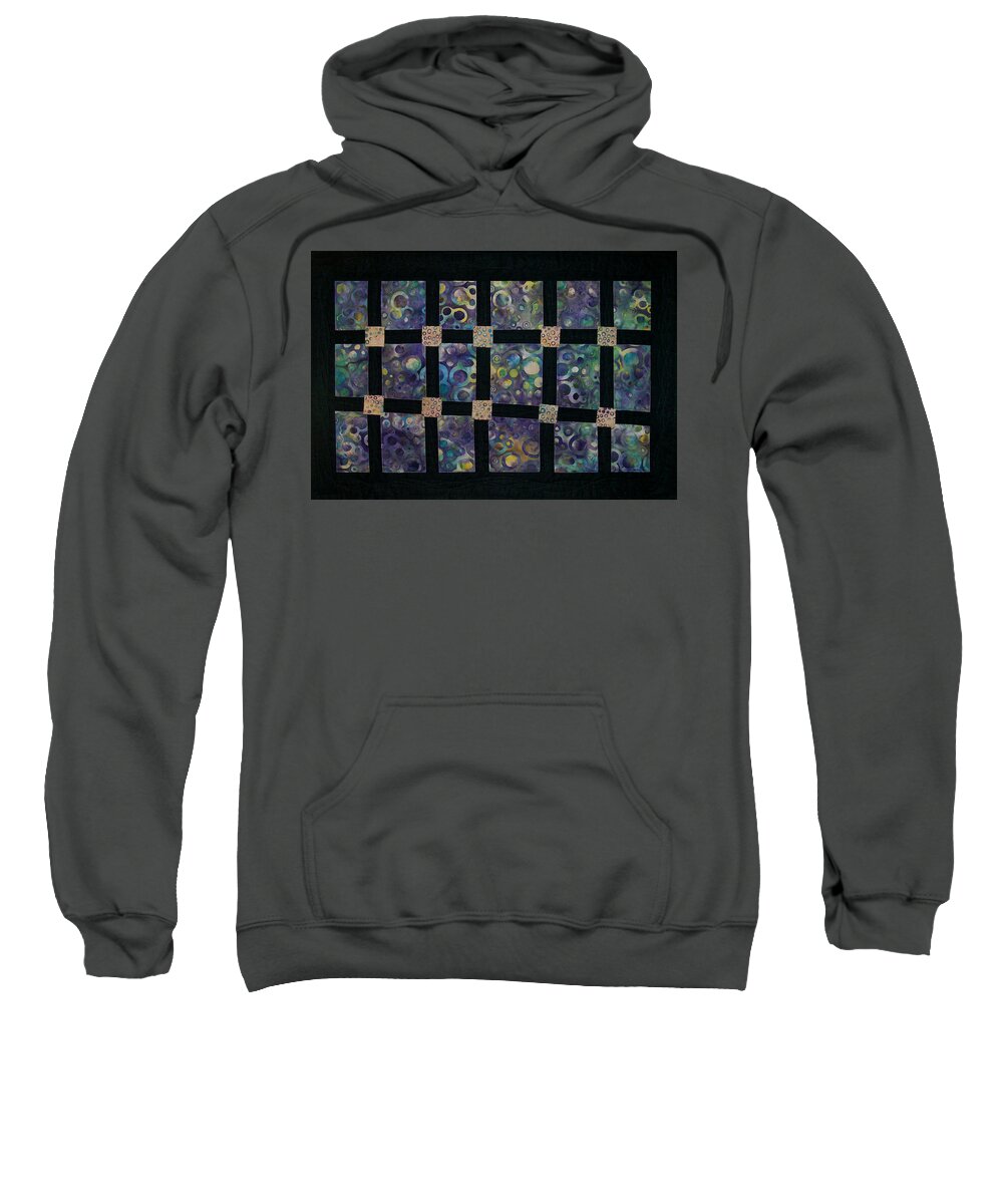 Art Quilt Sweatshirt featuring the tapestry - textile Crossings by Pam Geisel