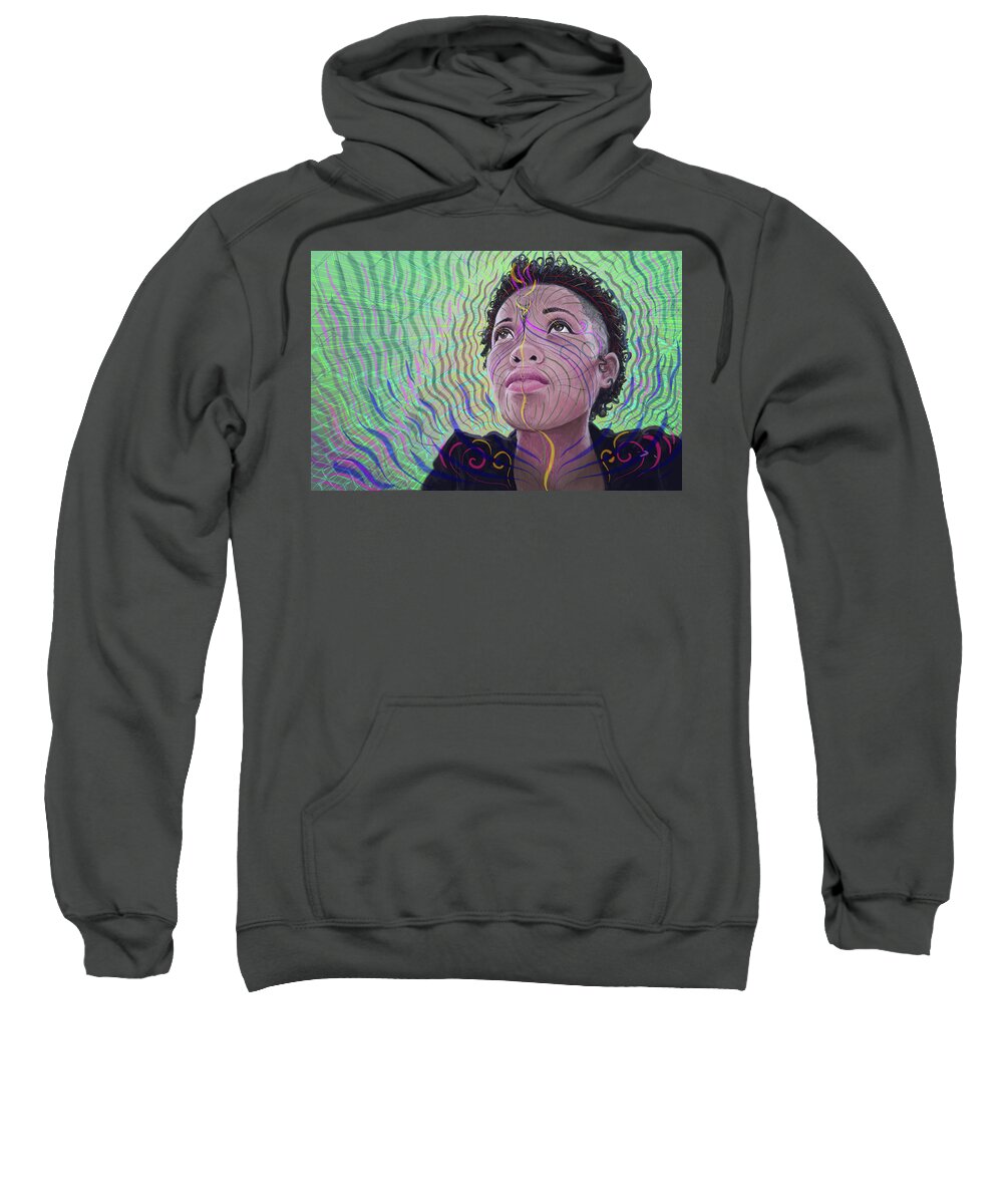 Digital Art Sweatshirt featuring the painting Looking Up by Jeremy Robinson