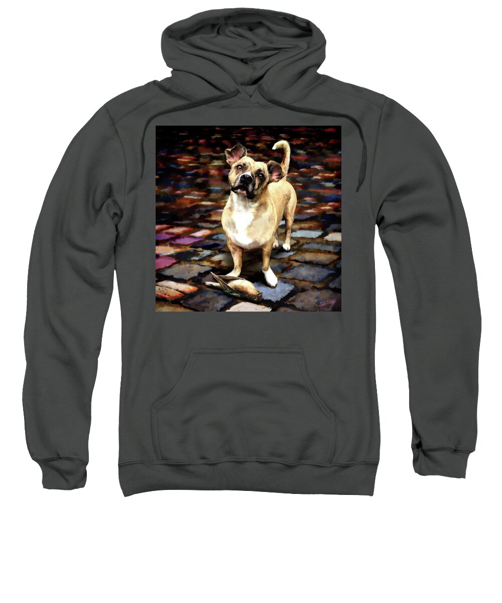 Dog Sweatshirt featuring the painting Dante's Gift by Jann Paxton