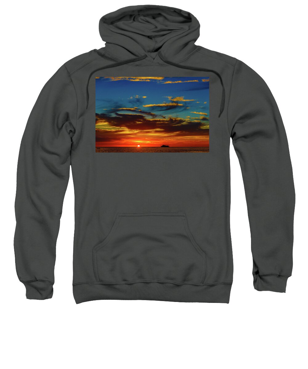 Hawaii Sweatshirt featuring the photograph December 17 Sunset by John Bauer