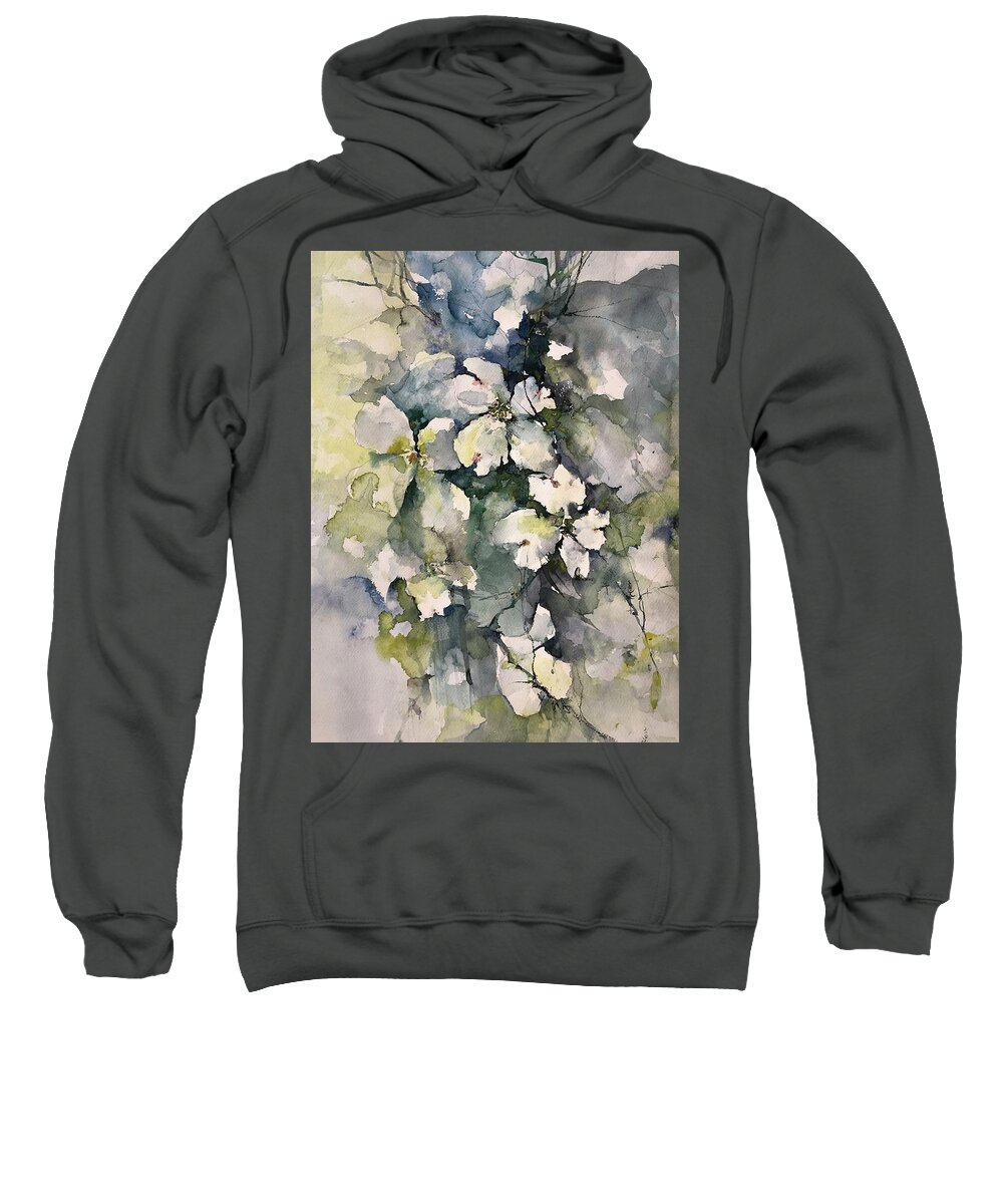 He Is Risen Sweatshirt featuring the painting Dogwoods by Robin Miller-Bookhout