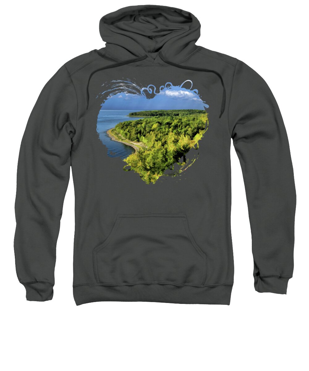 Door County Sweatshirt featuring the painting Door County Peninsula State Park Svens Bluff Overlook by Christopher Arndt