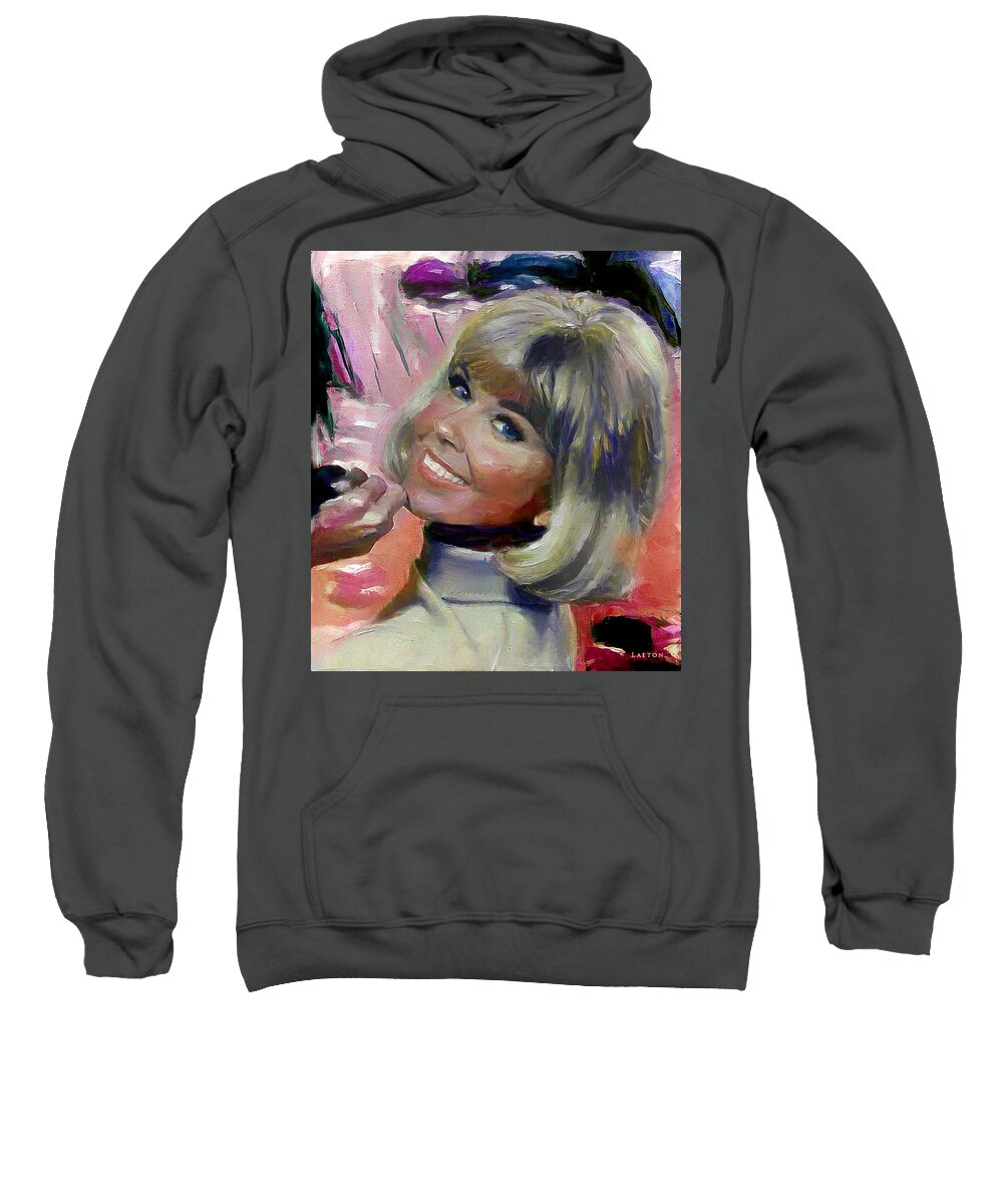 Doris Day Sweatshirt featuring the digital art Doris Day by Richard Laeton