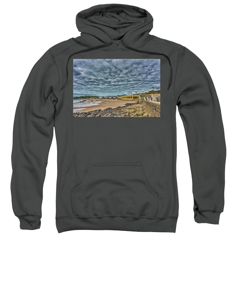 Barry Island Beach Huts Sweatshirt featuring the photograph Dramatic Barry Island by Steve Purnell