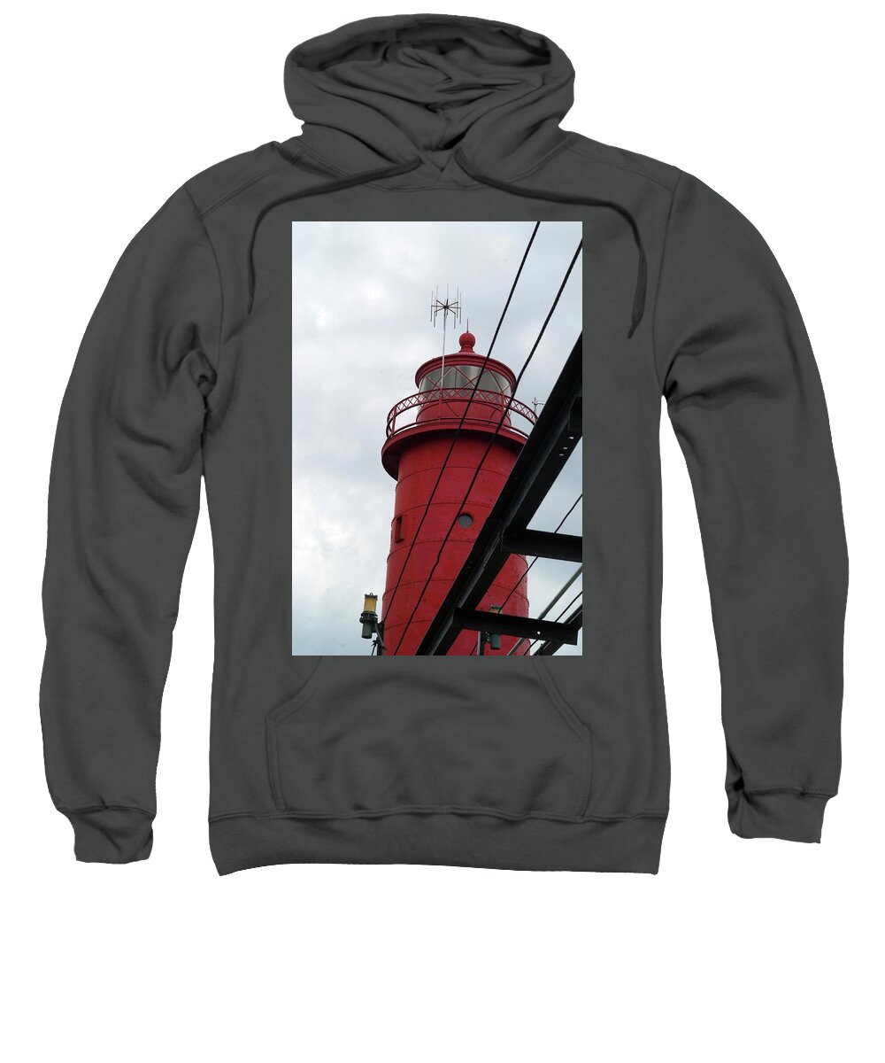 Red Lighthouse Sweatshirt featuring the photograph Dressed in Red by Michelle Wermuth