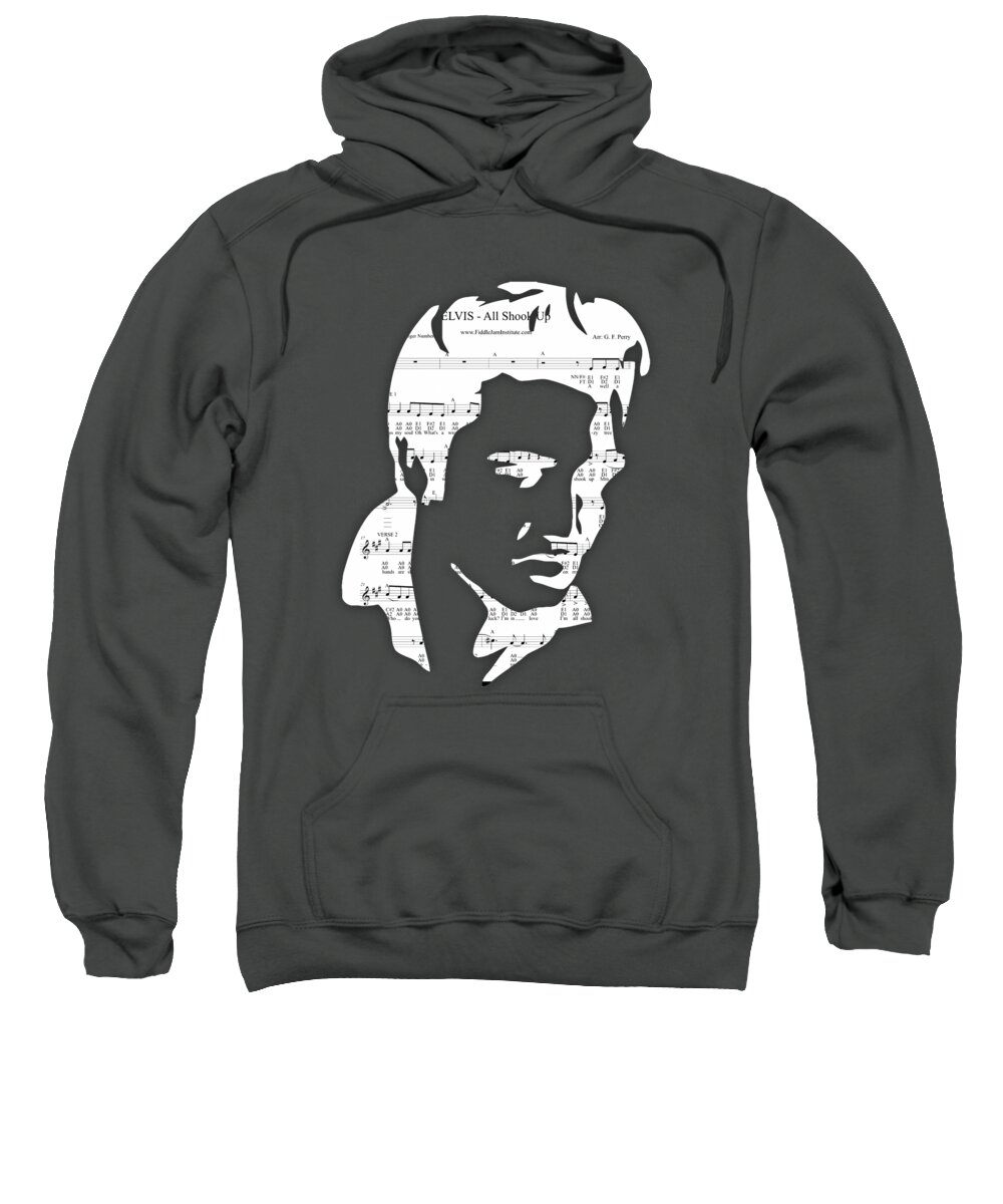 Elvis Sweatshirt featuring the mixed media Elvis Presley All Shook Up by Marvin Blaine