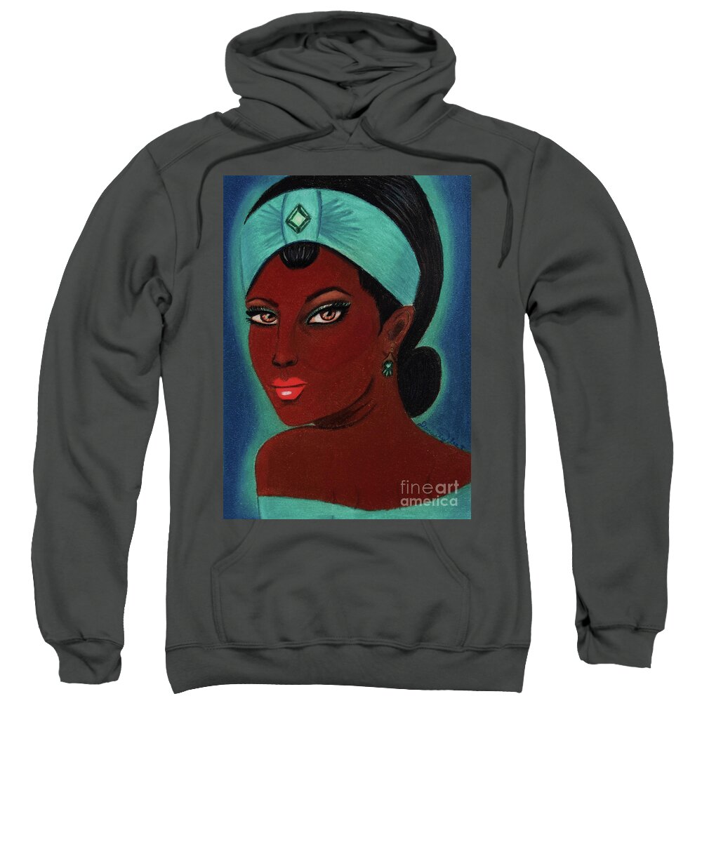 Fashion Sweatshirt featuring the drawing Exotic Beauty by Dorothy Lee