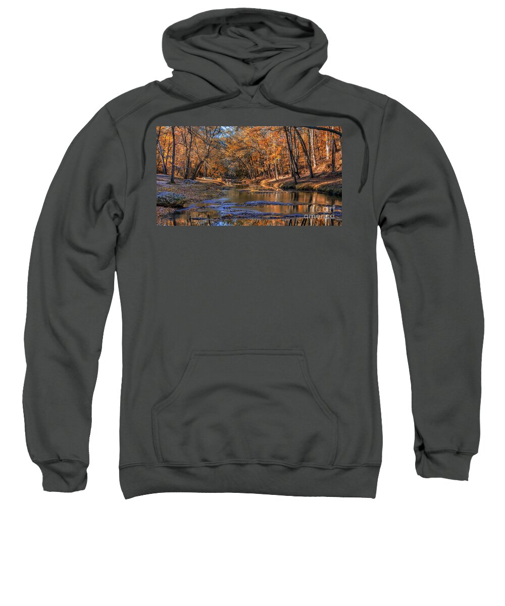 Broad-river Sweatshirt featuring the photograph Fall colors on Broad River by Bernd Laeschke