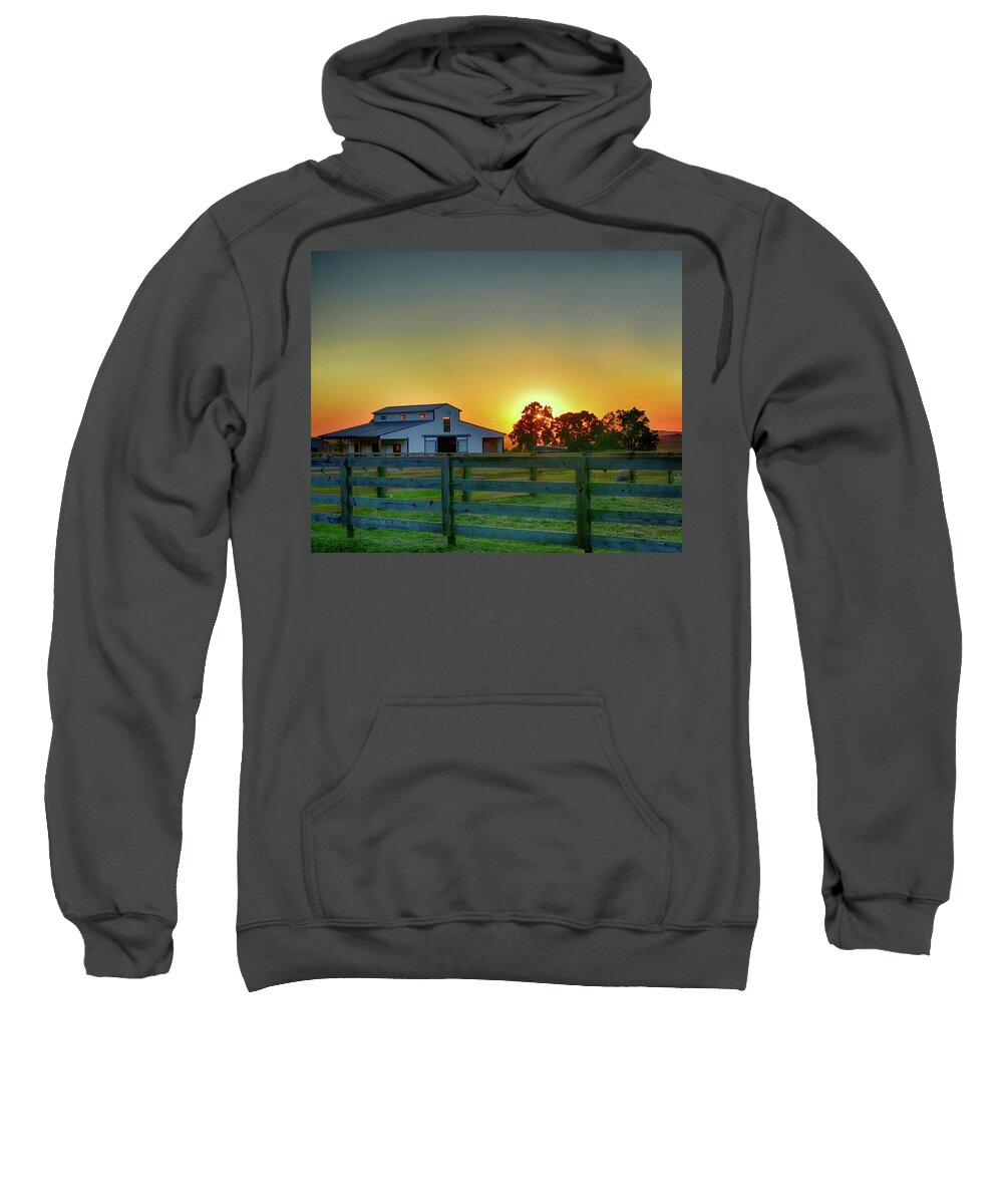 Farm Sweatshirt featuring the photograph Farm Sunset by Michael Frank