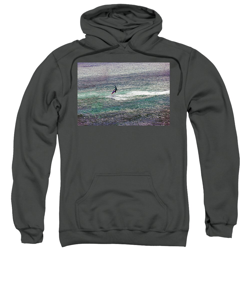 Windsurfer Sweatshirt featuring the photograph Flipping Windsurfer by Anthony Jones
