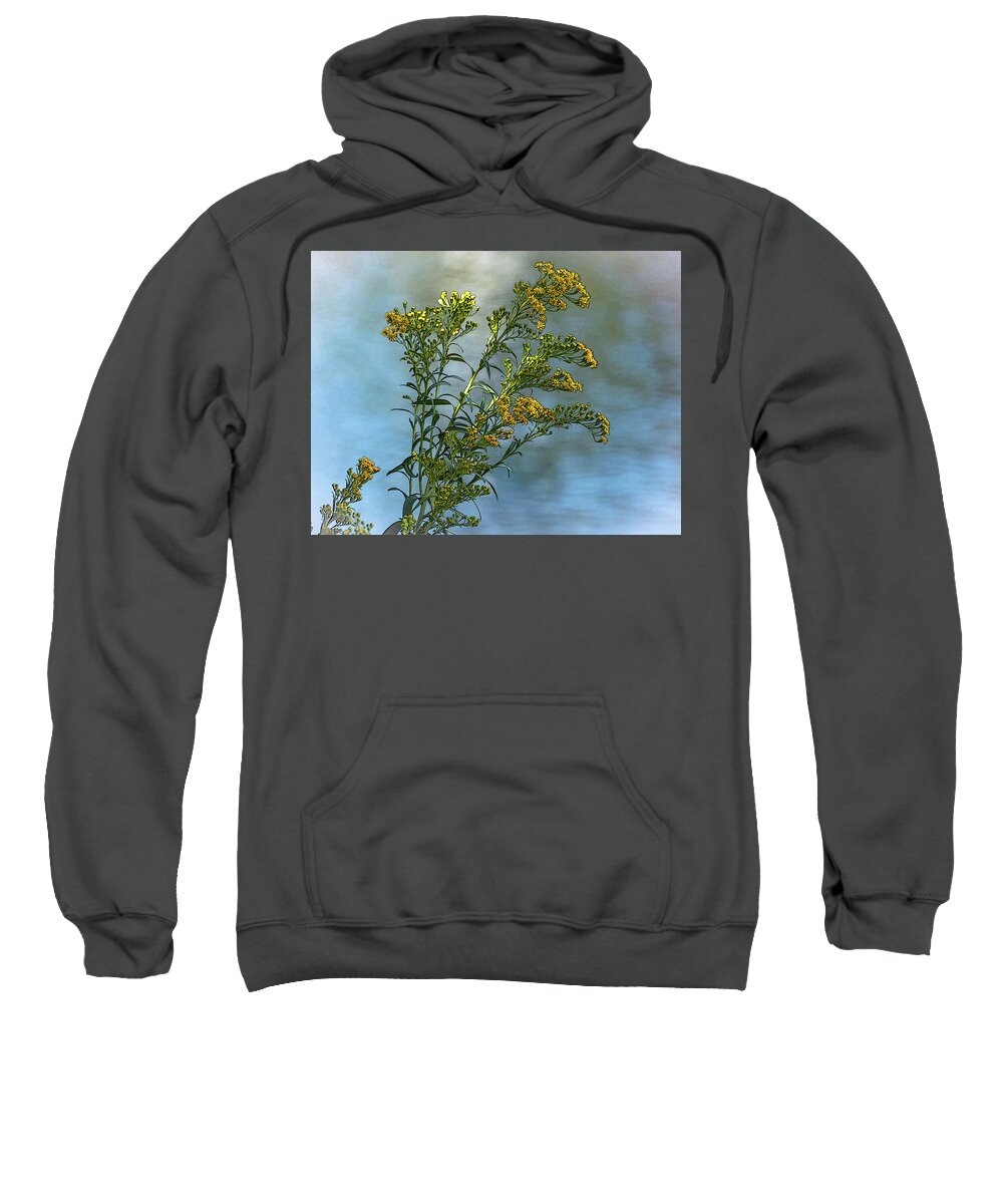 Yellow Flower Sweatshirt featuring the photograph Flowers at Water's Edge by Cordia Murphy