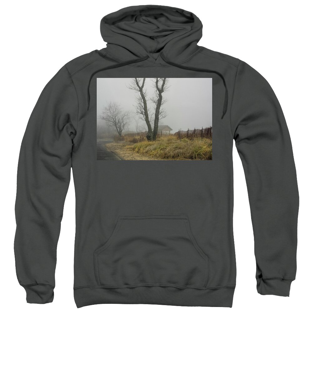  Fog Sweatshirt featuring the photograph Foggy Day at Tod's Point by Cordia Murphy