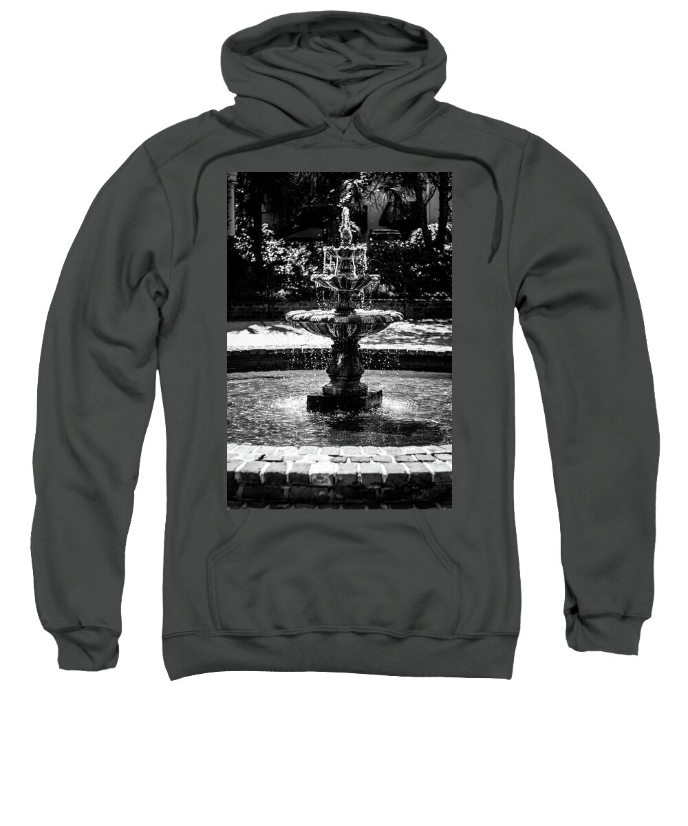 Water Sweatshirt featuring the photograph Fountain B W by Susie Weaver