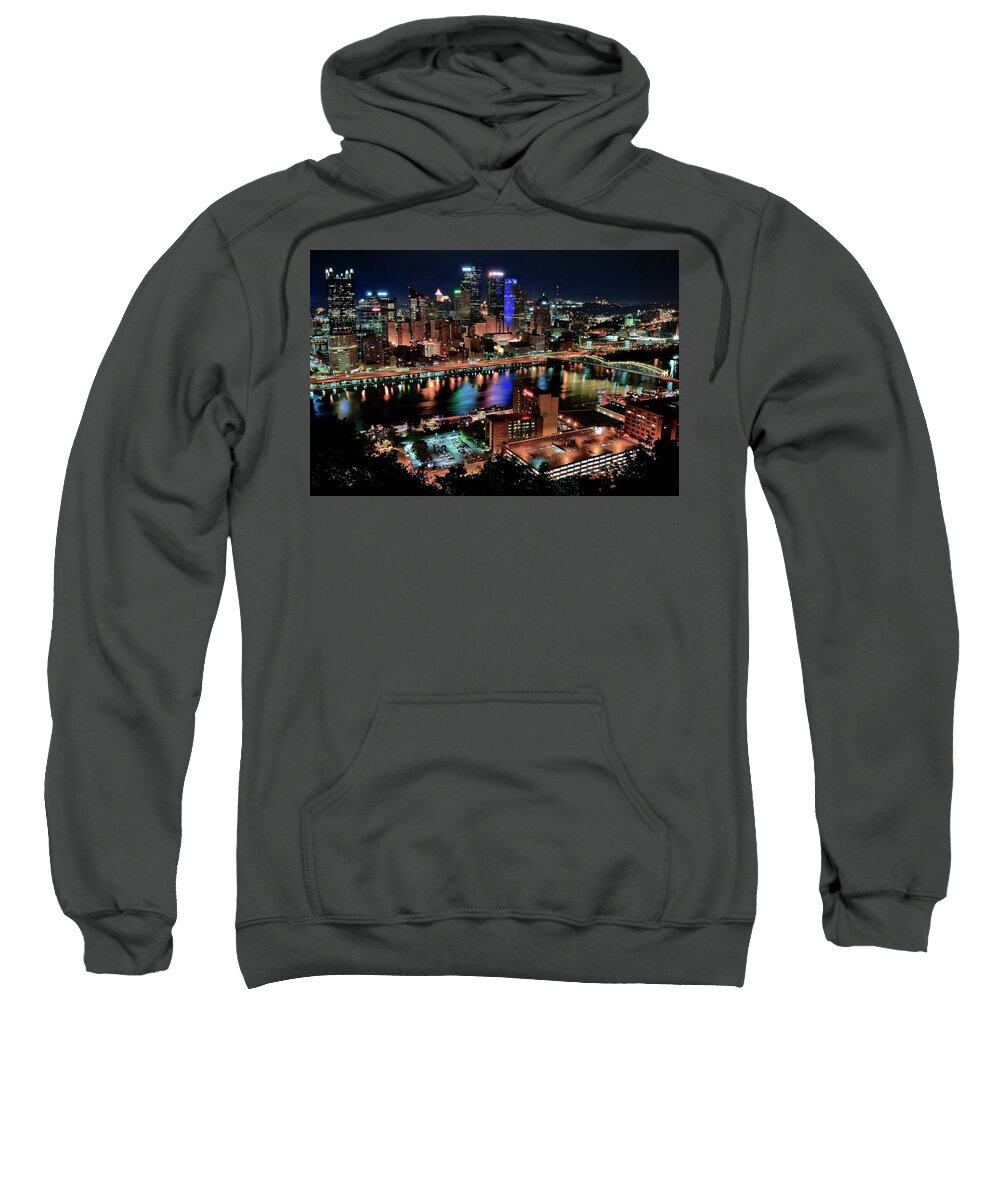 Pittsburgh Sweatshirt featuring the photograph Full City View in Pittsburgh by Frozen in Time Fine Art Photography
