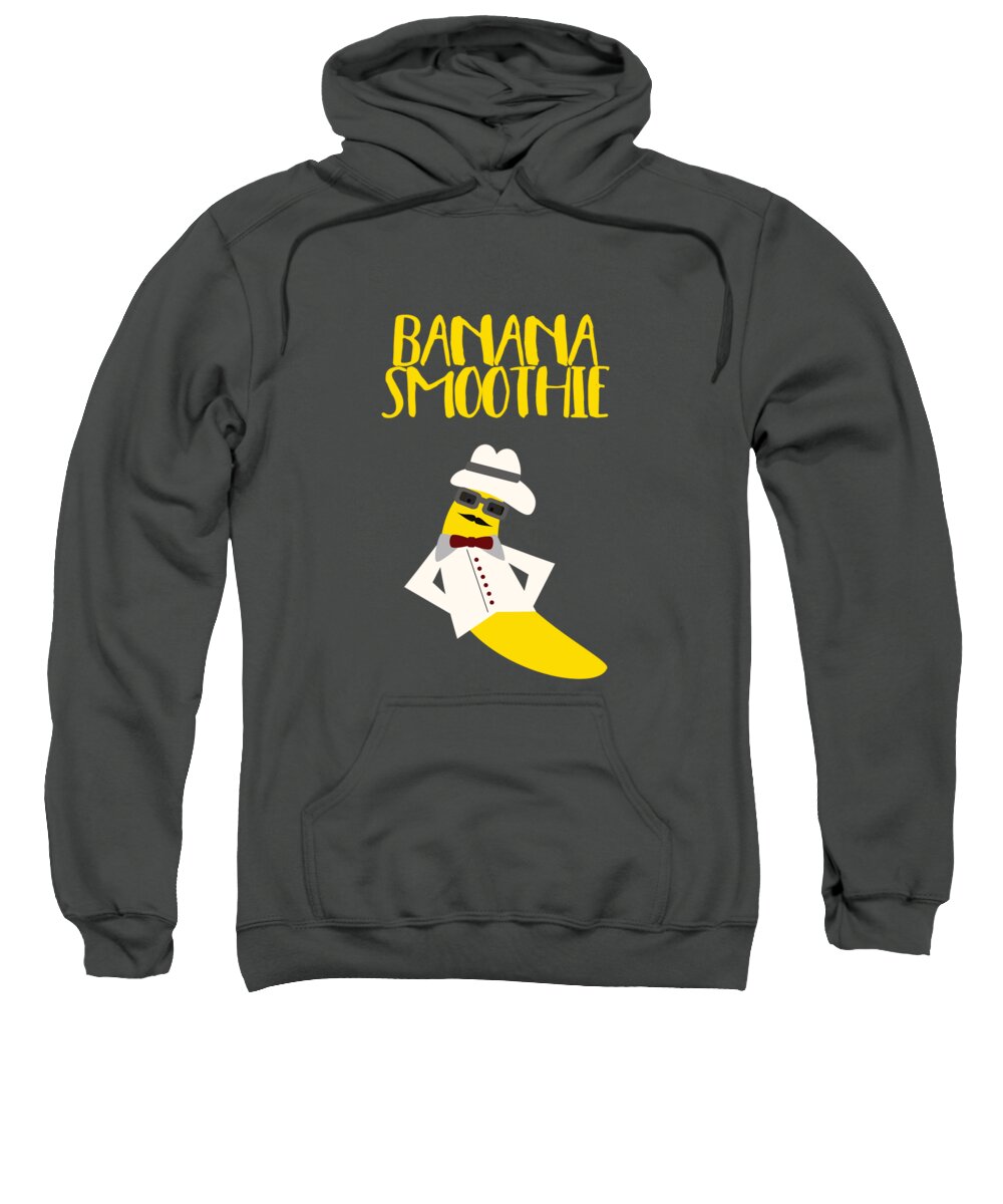 Birthday Sweatshirt featuring the digital art Funny Banana Smoothie with Text by Barefoot Bodeez Art
