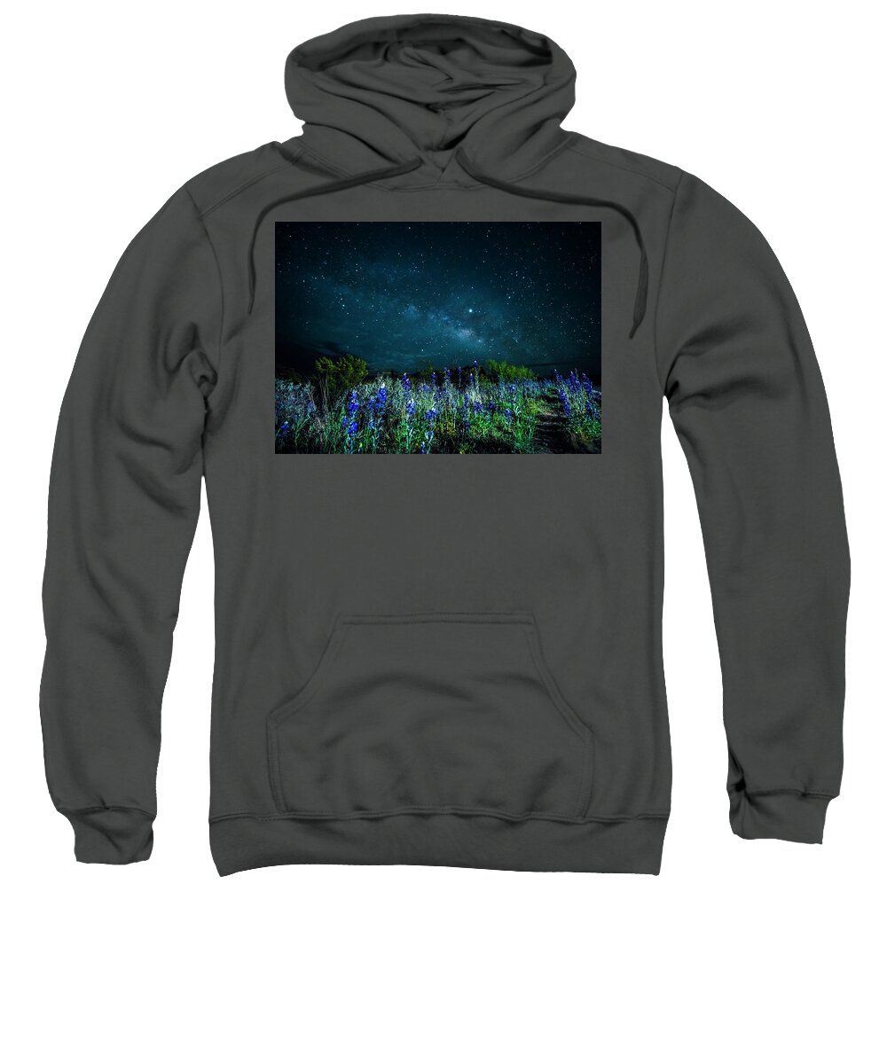 Big Bend Sweatshirt featuring the photograph Galactic Bluebonnets by David Morefield