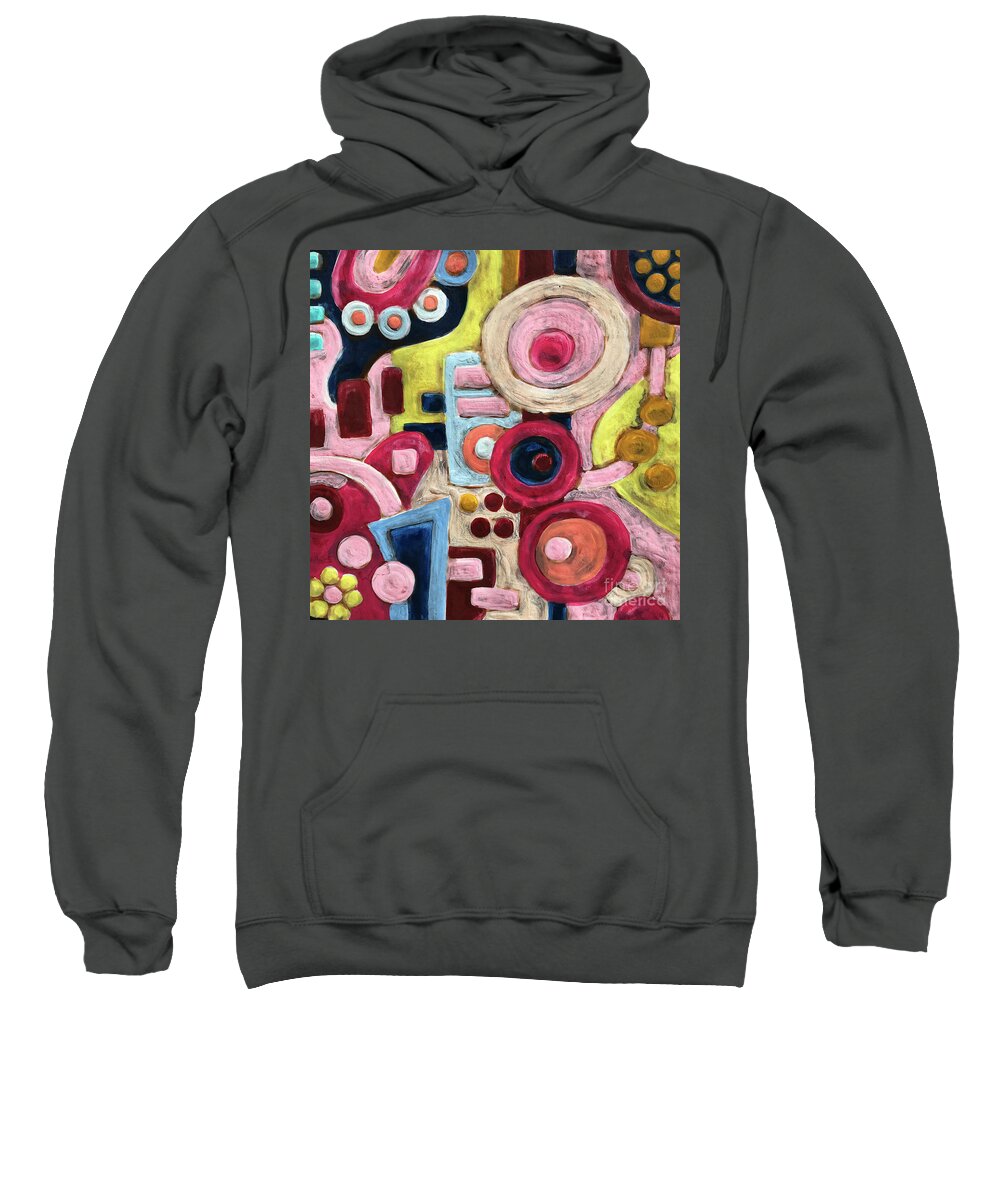 Abstract Sweatshirt featuring the painting Geometric Abstract 1 by Amy E Fraser