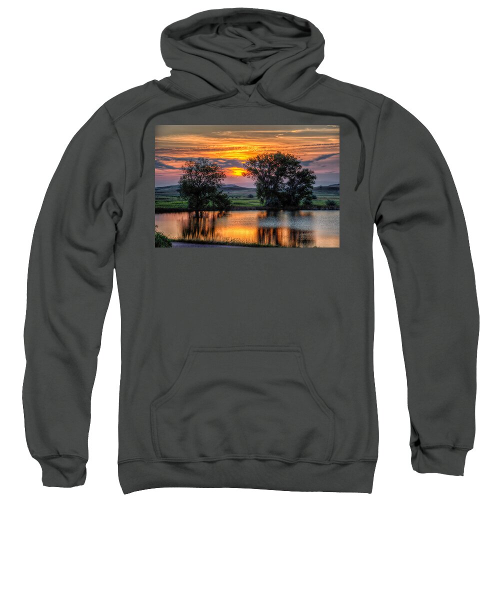 Sunrise Sweatshirt featuring the photograph Golden Pond by Fiskr Larsen