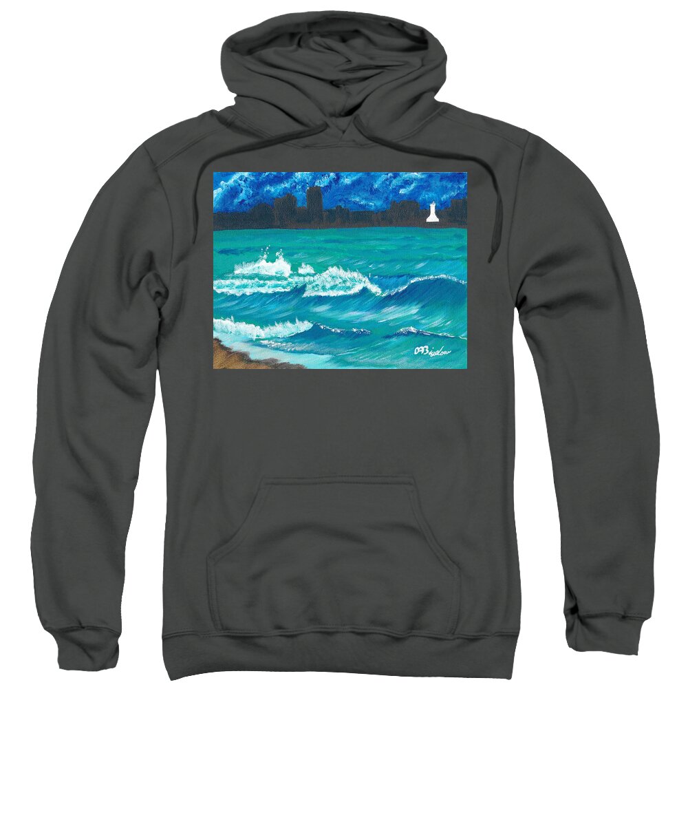 Wave Sweatshirt featuring the painting Hamilton Beach by David Bigelow
