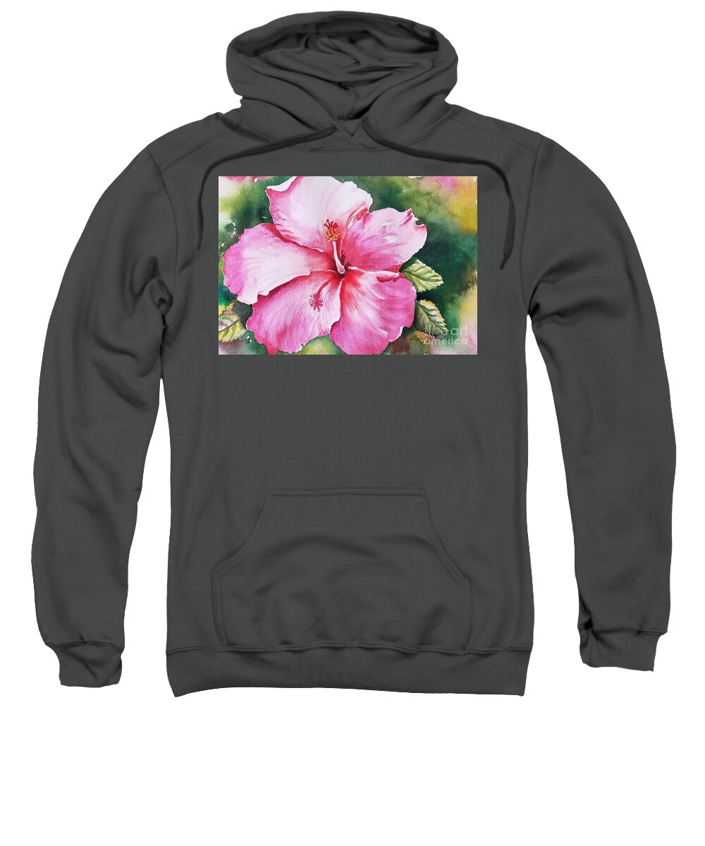 Tropical Sweatshirt featuring the painting Sweet at Heart by Lisa Debaets