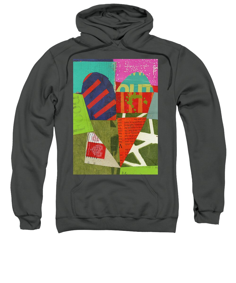 Abstract Art Sweatshirt featuring the painting Heart #46 by Jane Davies