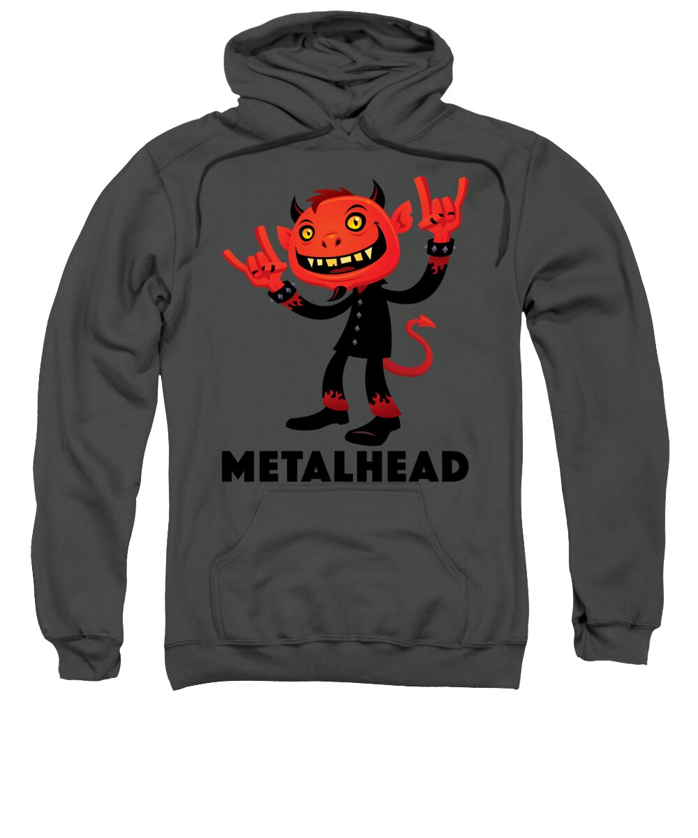 Band Sweatshirt featuring the digital art Heavy Metal Devil Metalhead by John Schwegel