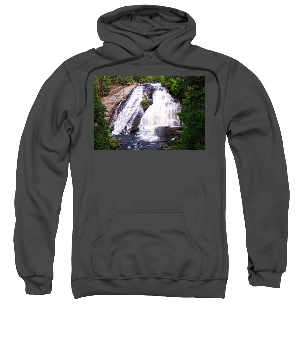 High Falls Sweatshirt featuring the photograph High Falls North Carolina by Carol Montoya
