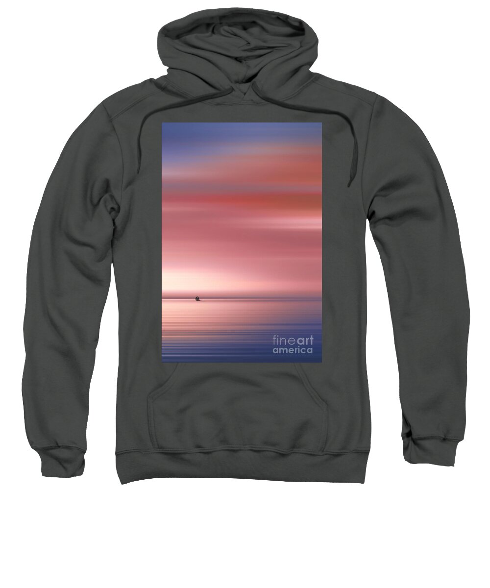 Boat Sweatshirt featuring the photograph India Colors - Abstract Wide Sunrise and Boat by Stefano Senise